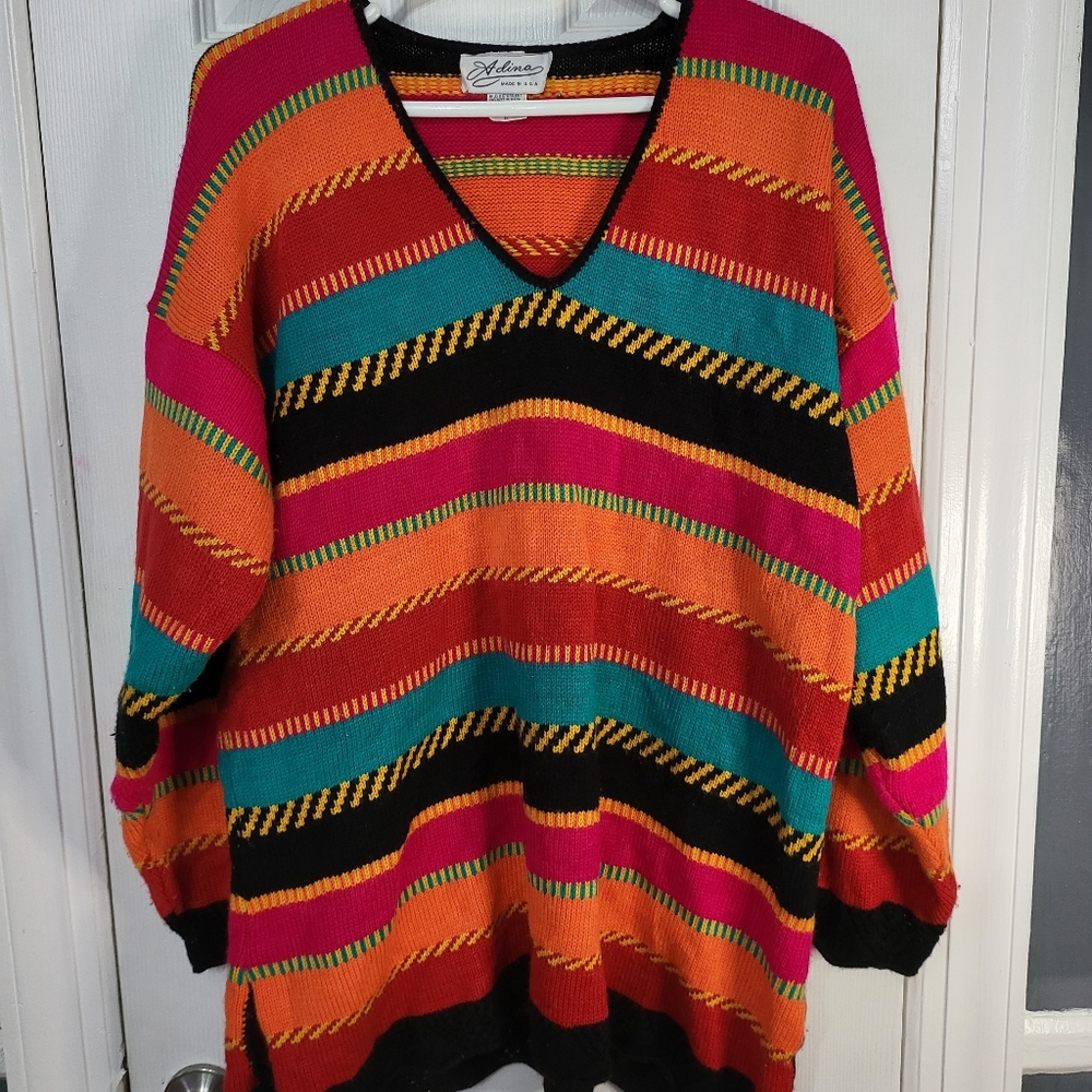 BEAUTIFUL Vintage 1980s RAINBOW Sweater‼️🌈 Size 1X